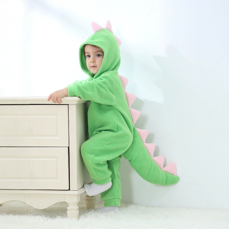 Mameluco de dinosaurio verde p - Cotton Baby Onesies Zipper reseña y precio